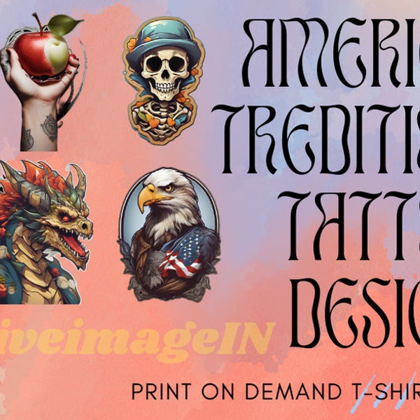 American Traditional Tattoo Shirt, American Treditional Tattooshirt, T-Shirt Tattoo Design, Digital Tattoo Design, Instant Download 25 PNG