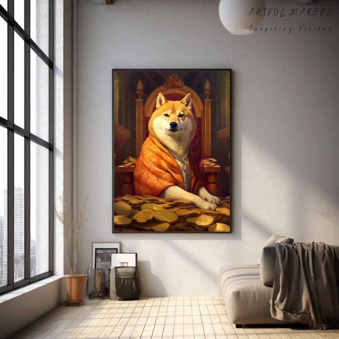Doge Digital Art, Dogecoin Printable, Royal Doge Art, Dogecoin Wall Art ...