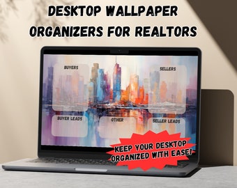 Desktop Organizing Wallpaper for Realtors, 50 Desktop Backgrounds, Instant Digital Downloads, Landscape and Real Estate Computer Wallpapers.
