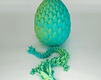 3D-geprinte kristallen draak - scharnierend - optioneel ei - fidgetspeeltje