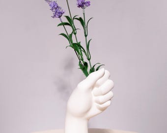 Handvormige bloemenvaas