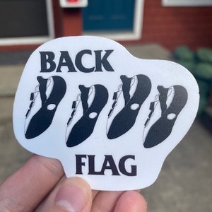 Terug vlag//3&quot; klimmen vinyl sticker
