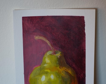 Origineel schilderij peer - Stilleven - muurkunst keuken