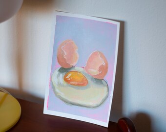 Origineel eierschilderij - stilleven - muurkunst keuken