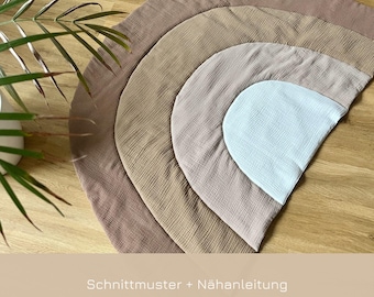 Krabbeldecke / Spieldecke Regenbogen - PDF Schnittmuster | DIY Hunger