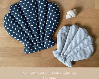 Muschel Körnerkissen PDF Schnittmuster Wärmekissen in 3 Größen | DIY Hunger
