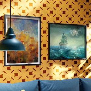 Thalia Wall Art Stencil-Better than Wallpaper-Classic Large Wallpaper Design-Easy DIY Wall Decor with Stencils-Large Reusable Wall Stencils