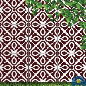 Carme Tile Stencil - Easy and Quick Tile Update - Paint Old Tile and Save-Reusable Tile Stencil for Home Makeover-Use on Your Floor or Tile