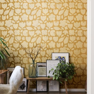 Xant Wall Art Stencil-Classic Large Wallpaper Design-Floral Stencil for Walls instead of Floral Wallpaper-Large Flower Stencils for Painting
