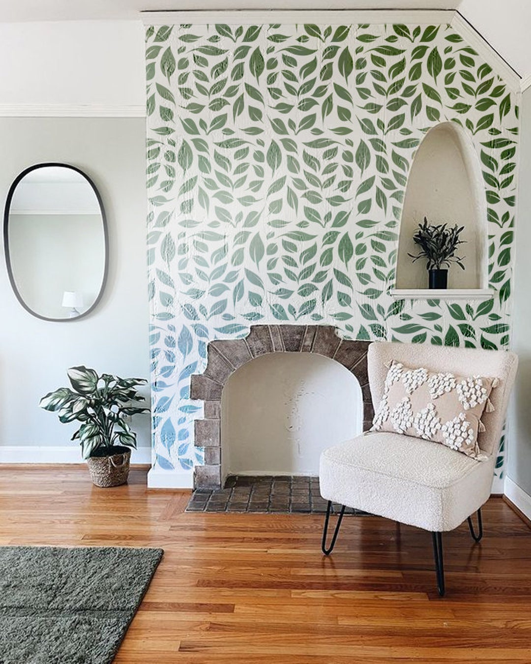 Lucinda Wall Art Stencil - Classic Large Wallpaper Design - Easy DIY ...