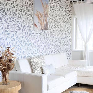 Hephaistos Wall Art Stencil - Botanical Stencil Design - DIY Floral Stencil - Flower Stencil for Painting - Nature Wallpaper Stencil Pattern