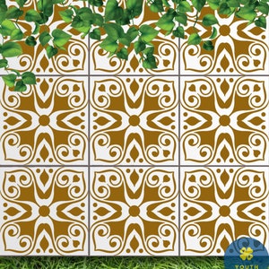 Lena Tile Stencil-Cement Tile Stencil for Painting Floors and Backsplashes-DIY Home Decor for Tile Refresh-Reusable Tile Stencils for Floor