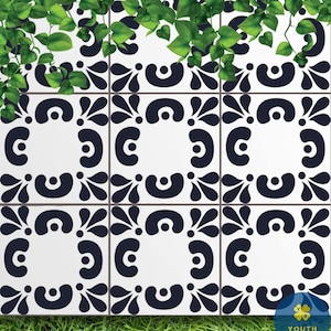 Odipos Tile Stencil - Cement Tile Stencils for Easy DIY Home Decor-Easy and Quick Tile Update-Paint Old Tile and Save-Reusable Tile Stencils