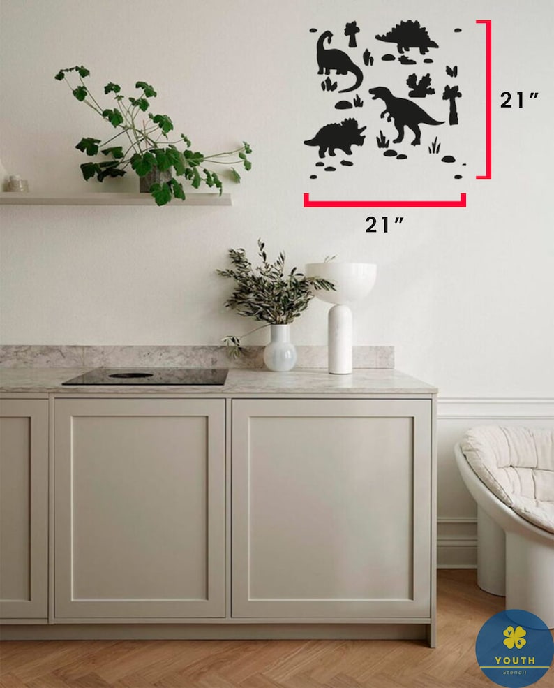 Oscar Dinosaurs Kids Stencilanimal Print Nursery Stencil for Etsy