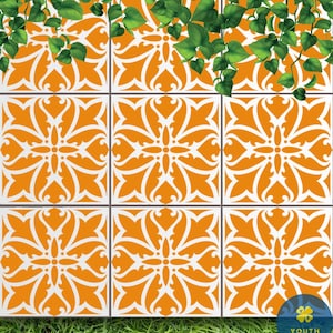 Lycurgus Tile Stencil-Easy and Quick Tile Update-Moroccan Tile Stencil for Easy Home Decor-Paint Old Tile and Save-Stencil for Painting Tile