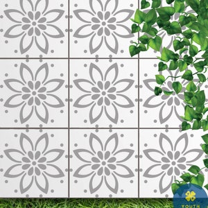 Heros Tile Stencil-DIY Tile for Walls and Floors-Easy and Quick Tile Update-Paint Old Tile and Save-Reusable Tile Stencils for Home Makeover