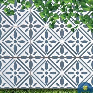 Caliban Tile Stencil-DIY Cement Tile for Walls and Floors-Geometric Cement Tile Stencils for Painting Tiles-Reusable Tile Stencils for Floor