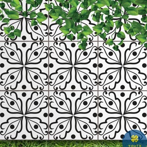 Redmund Tile Stencil-DIY Cement Tile for Walls and Floors-Large Stencil-Paint Old Tile and Save-Reusable Tile Stencils for Home Improvements