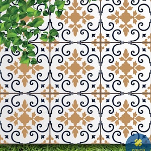 Grigoris Tile Stencil-DIY Cement Tile for Walls and Floors-Easy and Quick Tile Update-Large Stencil-Tile Stencil for Painting Floor and Wall