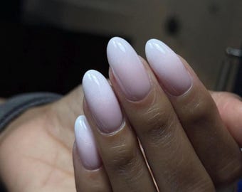 Milky Pink Ombre Press On Nails | Handmade Luxury False Nails