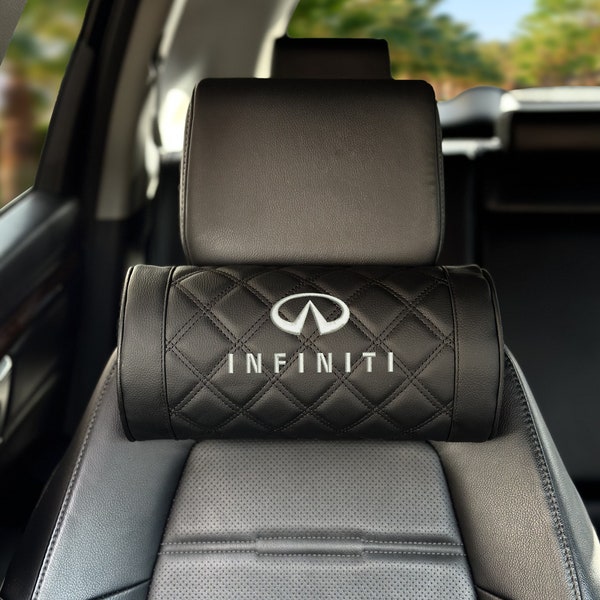 Luxury INFINITI Headrest Neck Rest Leather Memory Foam Car Seat Pillow Universal VIP