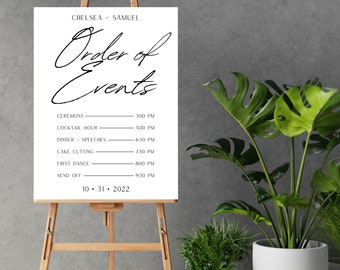 Wedding Order of Events Timeline Sign Template, Modern Order of Events Wedding Timeline Sign, Printable Timeline, DIY Itinerary Sign