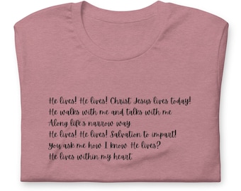 He Lives Hymn Lyrics Shirt - Christian Easter Gospel Song Tee