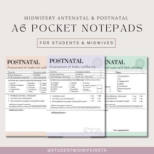 Student Midwife Antenatal and Postnatal Observations for Midwifery Placement A6 Notepad