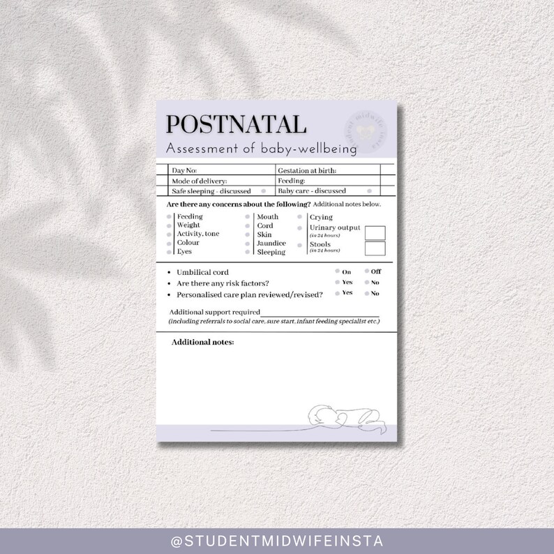 Student Midwife Postnatal Baby Observation A6 Notepad - Etsy UK