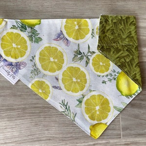 Over the Collar Dog Reversible Sicilian Lemons Bandana | Personalized | Birthday dog | Dog Gift | Custom Dog gift | Dog bandana