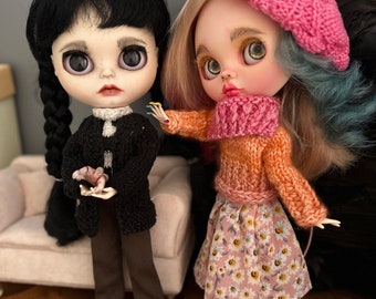 two friends. Wednesday and Enid. collectible dolls based on the famous series.Wednesday and friend in one order. for your collection.