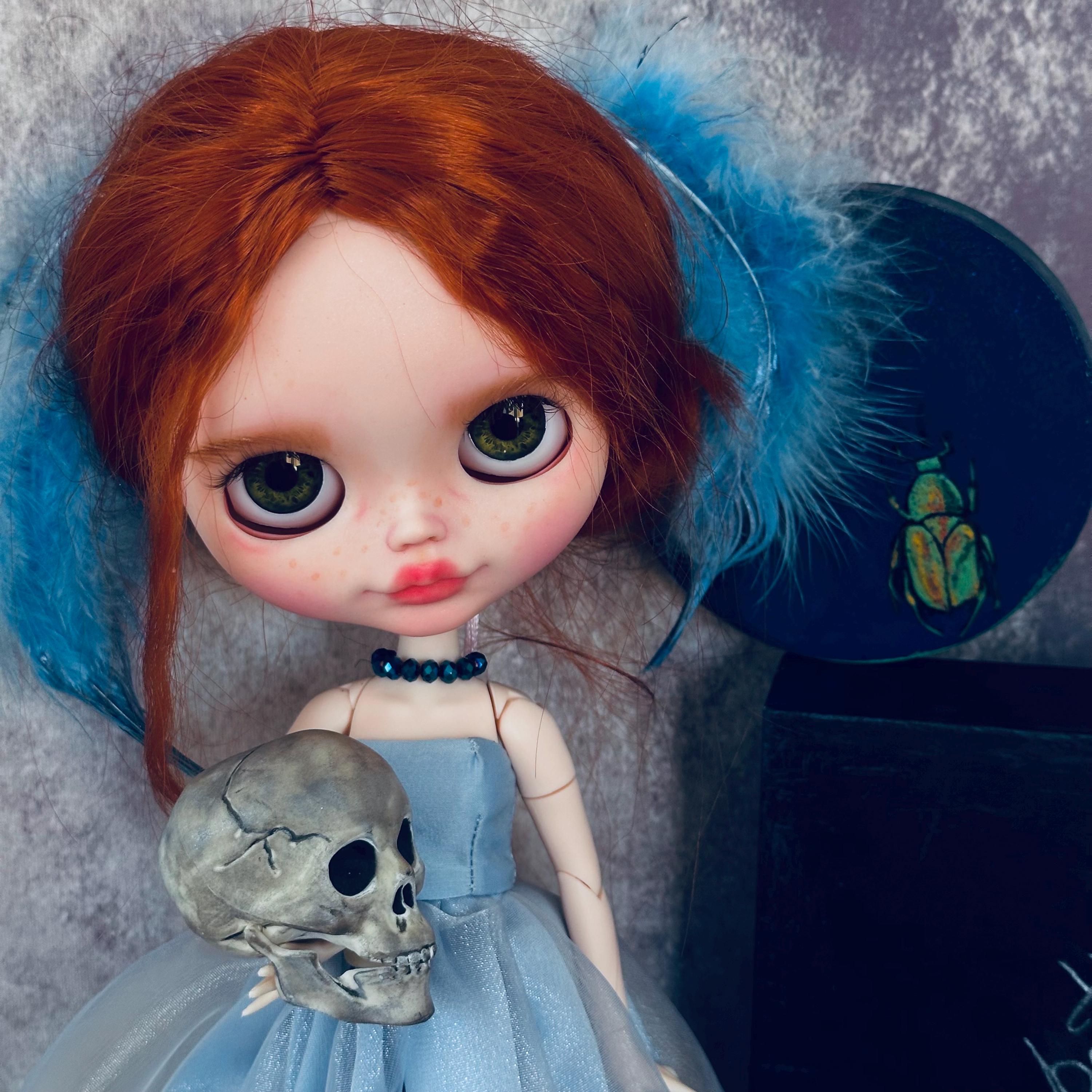 OOAK Elizabeth Frankenstein Blythe Doll, Bride of Frankenstein
