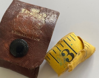 Vintage Fabric tape measure in Leather case Bridlington