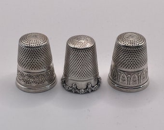 Vintage Italian 925 silver Thimbles, post 1968 from Vercelli