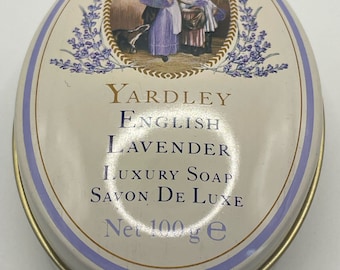 Yardley Lavender Soap tin with pins and needles