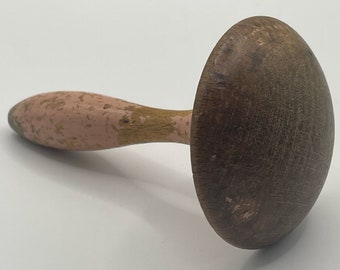 Wooden Darning mushroom in pink, purple, green, blue