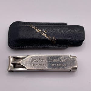 coupe-ongles vintage avec étui en cuir, Jessop Saville