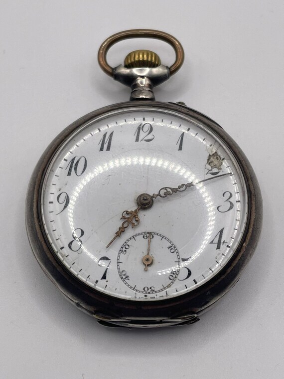 Vintage German Black Forest pocket watch 800 silve