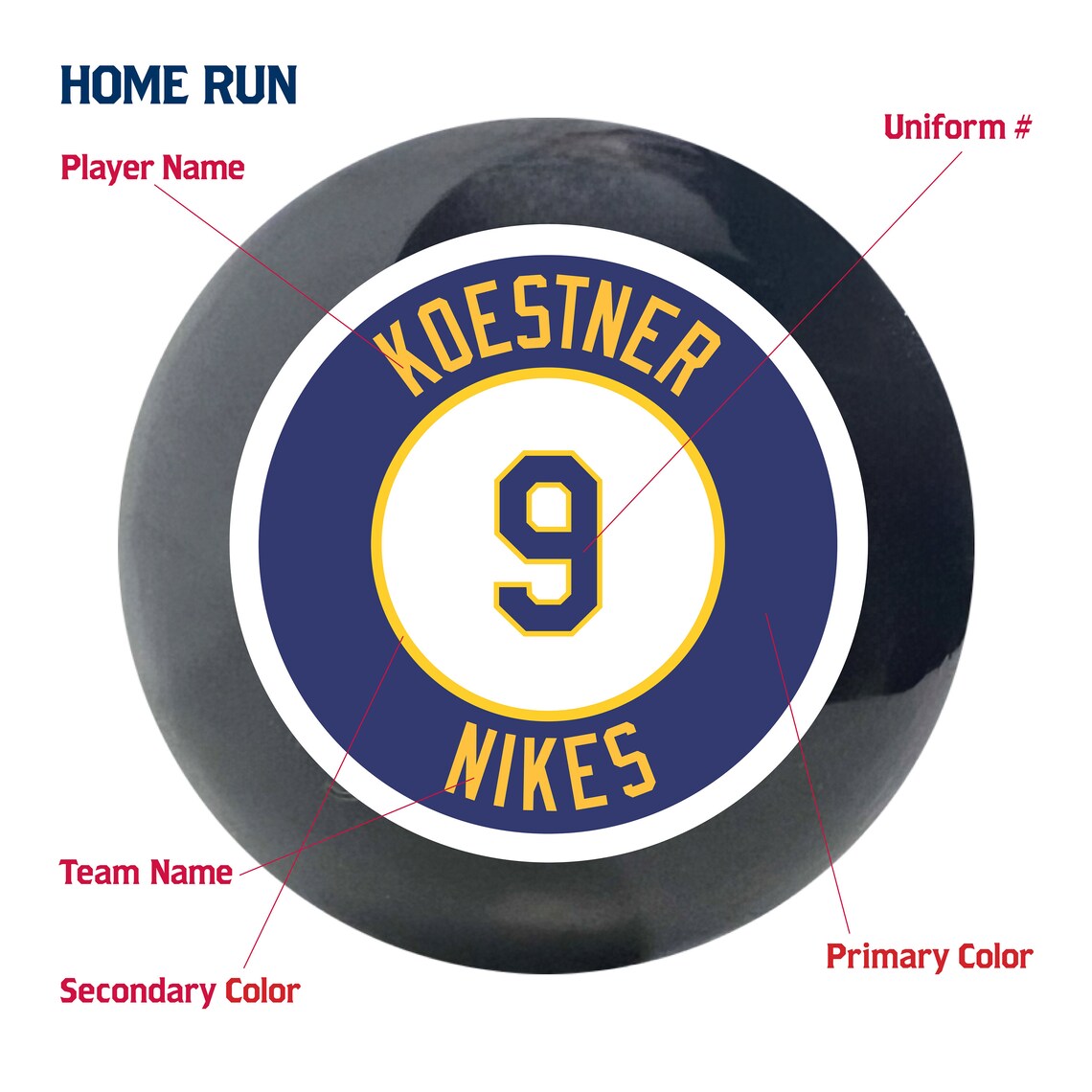 Custom Baseball Bat Knob Decal Personalized and Made to Order With