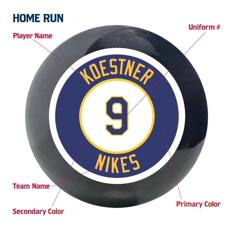 Custom Baseball Bat Knob Decal Personalized and Made to Order With