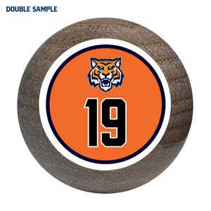 Baseball Bat Knob Decal with Team Logo and Player Number | Custom Personalized Made to Order | T-Ball, Softball, Little League Sticker