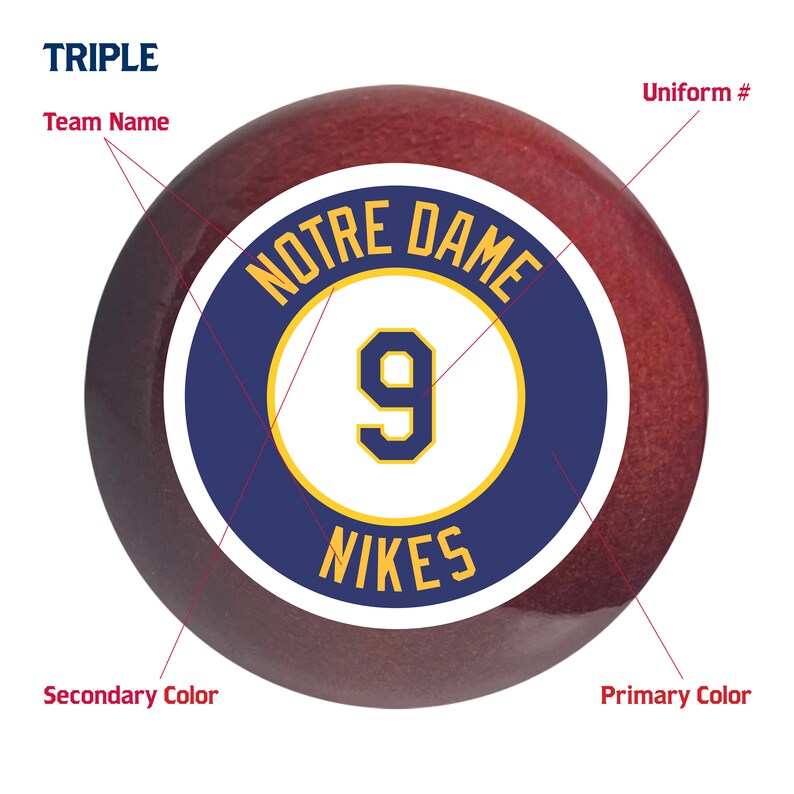 Custom Baseball Bat Knob Decal Personalized and Made to Order With