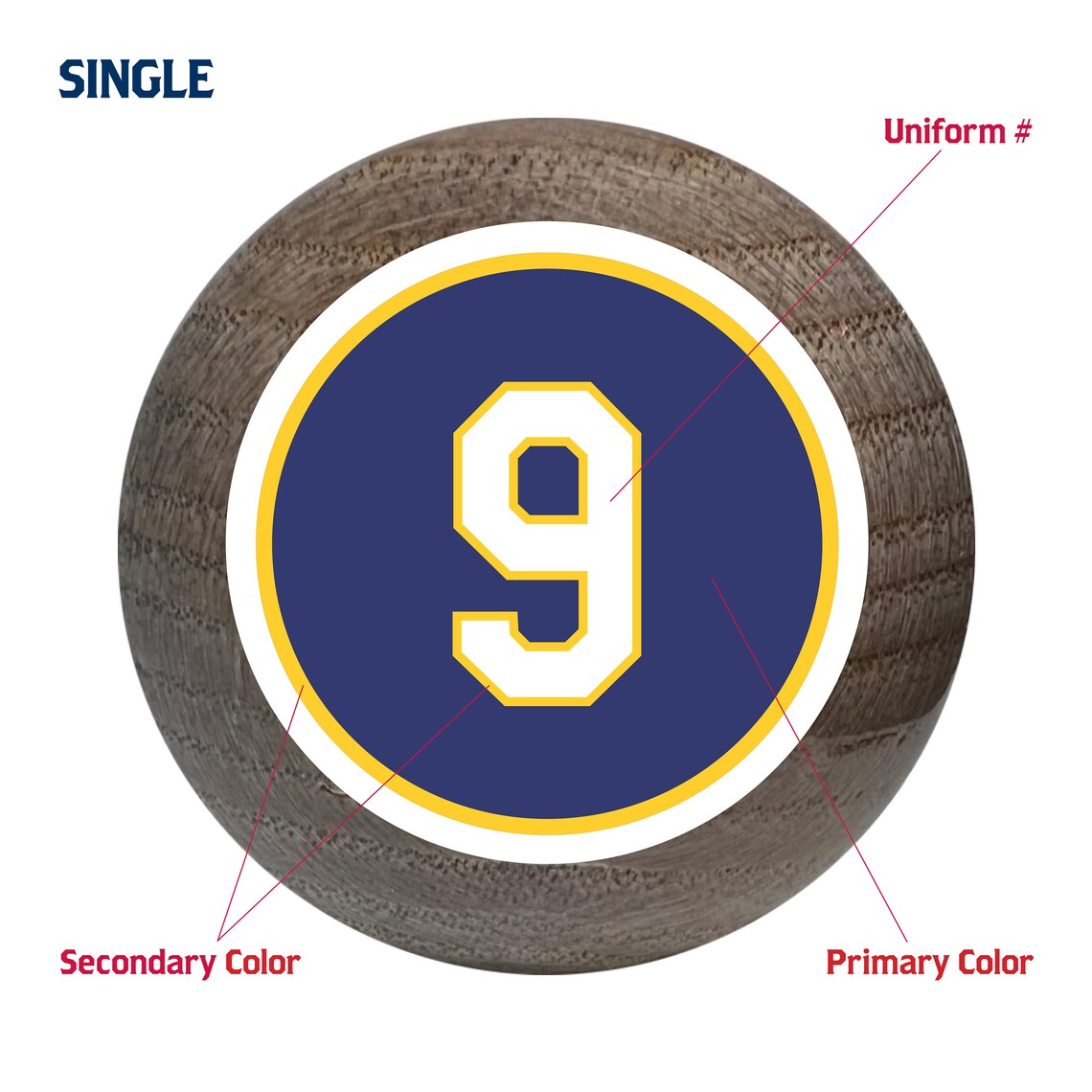 Custom Baseball Bat Knob Decal Personalized and Made to Order With