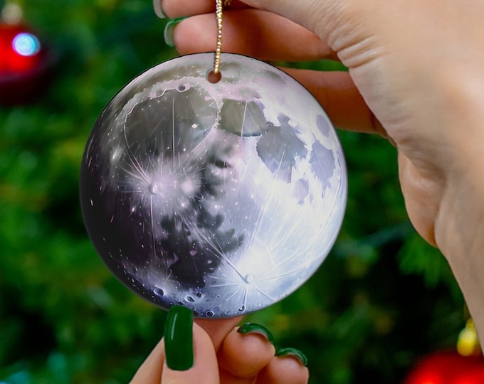 Moon Ornament, Full Moon Christmas Ornament, Moon Lover Gift, Moon Phases Gift, Science Teacher Christmas Gift, Astronomy Lover Gift, Planet