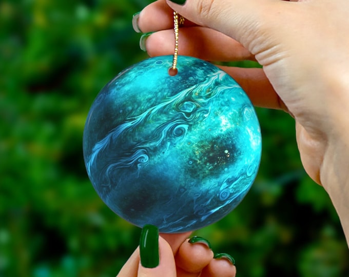 Planet Uranus Ornament, Uranus Decorative Ornament, Solar System Christmas Ornament, Science Teacher Gift, Astronomy Lover Gift, Planet Gift
