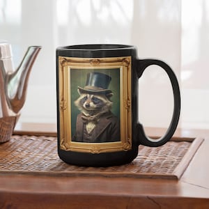 Victorian Raccoon Mug, Vintage Cottagecore Coffee Cup, Tea Cup Gift for Raccoon Lovers, Unique Historian Gift, For Racoon Lover Mug Gift