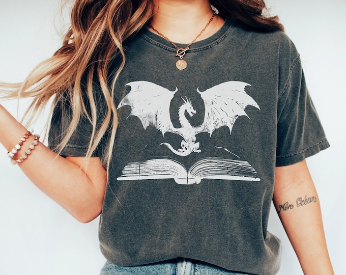 Dragon Book T-Shirt, Fantasy Comfort Colors Tee