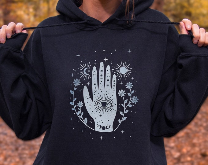 Moon Phases Tarot Hoodie, Tarot Card Sweatshirt, Celestial Witchy Sweatshirt, Witchy Moon Phases Hoodie, Goth Astrology Tarot Sweatshirt