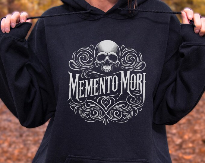 Memento Mori Hoodie, Gothic Witchy Hoodie, Halloween Sweatshirt