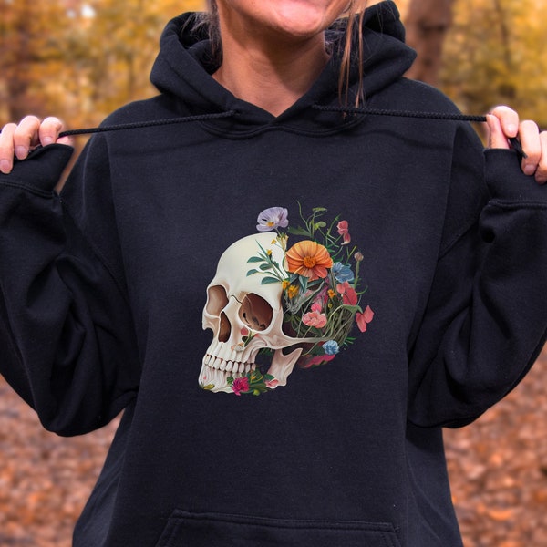 Floral Skull Anatomy Hoodie, Medical Student Sweatshirt, Nursing Student, Orthopedic Doctor Gift, Neurosurgeon Gift, Boho Anatomy, RN Shirt